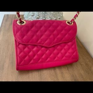 Excellent condition hot pink quilted designer bag with chain strap